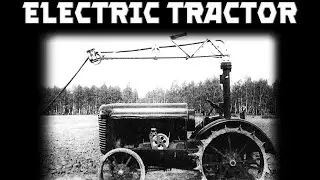 Corded Electric Tractor With Oliver Plow. Soviet Russia, 1930 