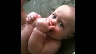 Abraham loves his feet!