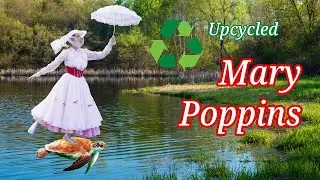 Recycled Mary Poppins Halloween Costume 100% Thrifted Materials