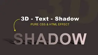 Create 3D Text Shadow Using HTML CSS | How To Create 3D Text Shadow using of CSS HTML