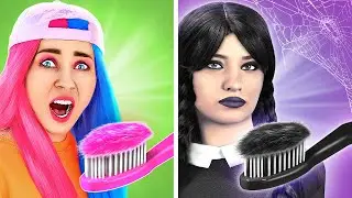 ХОРОШИЙ VS ПЛОХОЙ УЧЕНИК || Школьные лайфхаки от Инид и Уэнсдэй от 123 GO Like!