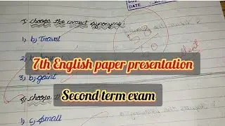 7th English paper presentation / 7th second term exam