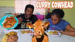 C0W HEAD WITH RICE & PEAS/ FRENCH FRIED CHICKEN!!!