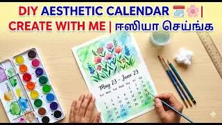 Simple Floral Monthly Calendar DIY 🌸 | 30 Days Habit Tracker Calendar making in Tamil