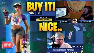Streamers react to new BEACH BOMBER skin! Fortnite funny & best moments!