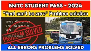 2024 BMTC Student pass error problem/ BMTC pass feel can't be zero/ BMTC 2024 application/ Students