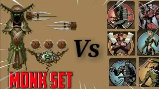 Shadow Fight 2 MONK SET vs BOSSES || End Gaming Black || Shadow Fight 2