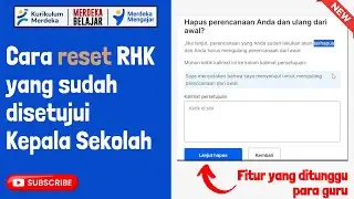 Cara reset RHK Pengelolaan Kinerja PMM yang sudah disetujui KS
