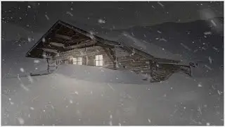 Heavy Snowstorm at an Alpine Cabin┇Howling Wind & Blowing Snow