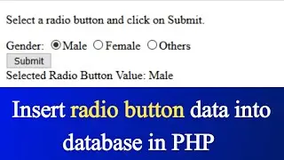 Insert radio button data into database in PHP | PHP tutorial #25