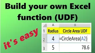 Create Custom / User Defined Functions or UDF in Excel using VBA.