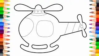 Helicopter Drawing | How to Draw Helicopter | Coloring Pages for Kids | Coloring and Drawing