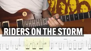 Riders On The Storm The Doors Guitar Solo Tab Cover Lesson Tutorial