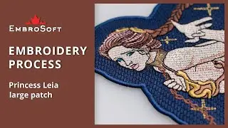 EMBROIDERY PROCESS | Princess Leia from Star Wars Large Embroidered Patch
