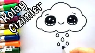 Easy Drawings | How to Draw a Cute Cloud | Color and Draw Step by Step