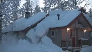 Removing Snow from Roof with Rope