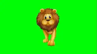 green screen lion walking