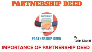 What is Partnership Deed ? Importance of Partnership Deed in Hindi | Business Organization 2023.