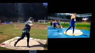 Ryan Crouser Shot Put. Slowmo comparision. 22.91m 22.52m
