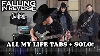 Falling in Reverse - All My Life (FULL Guitar Cover + SCREEN TABS + SOLO) feat. Jelly Roll