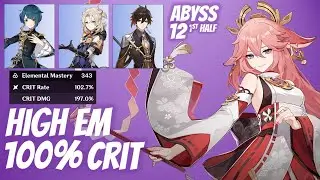 C0 Yae Miko Elemental Mastery Build 100% Crit Rate | Spiral Abyss 12 | Genshin Impact v2.5