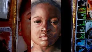 Watercolor Portrait Speedpaint How to paint dark skin tones 