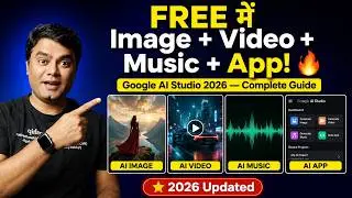 Google AI Studio 2026 Complete Tutorial Hindi | Images, Videos, Music, App — Sab FREE! 🔥