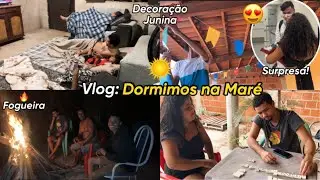DORMIMOS NO OURICURI, FIZEMOS FOGUEIRA, DECORAÇÃO JUNINA E MOQUECA!!! 😍 Mile Steffani