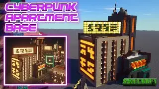 Minecraft Cyberpunk Base TUTORIAL - How to make Cyberpunk apartments in Minecraft - With Interior