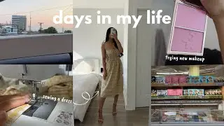 vlog | realistic weekend (mostly) sewing, new makeup, running errands