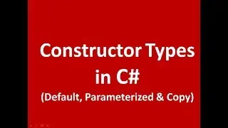 Constructors and Its Default Parameterized copy Types in C# With Examples