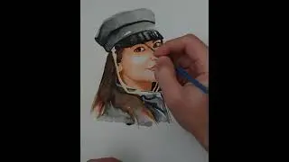Рисую женщину в кепке