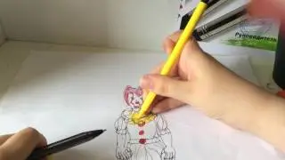 Как нарисовать клоуна пеннивайза из фильма "oнo" 2017 года