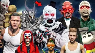Franklin Become HELL BOSS to Fight SERBIAN DANCING LADY and DEVIL GOD in GTA 5 | SHINCHAN and CHOP