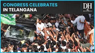 Telangana Congress can't keep its calm after the initial results indicate clear victory