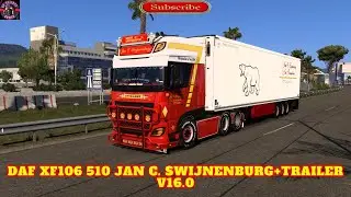 ETS2 1.50 DAF XF106 510 Jan C. Swijnenburg+Trailer v16.0