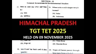 HP TGT TET NON MEDICAL SOLVED PAPER HELD ON 09 NOVEMBER 2025