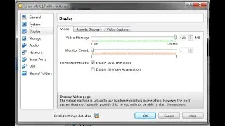 VirtualBox - Invalid Setting Detected Problem Solved