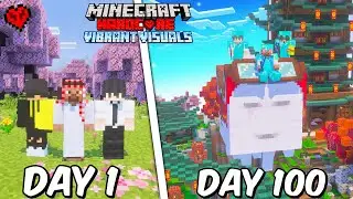 We Survived 100 Days with Vibrant Visuals in Minecraft hardcore(TRIO!)