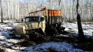 Камаз и Урал 6 на 6 полный привод сел по самые мосты