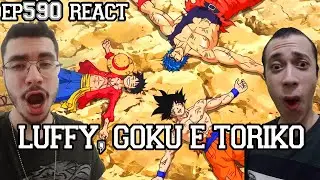 LUFFY, GOKU E TORIKO JUNTOS !!! - One Piece Episódio 590 REACT
