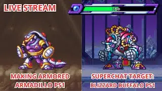🔴SUPER CHAT TARGET: BLIZZARD BUFFALO PS1 AND MAKING ARMORED ARMADILLO PS1| PIXELART STREAM