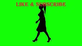 GIRL WALKING GREEN SCREEN
