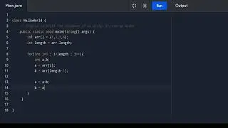 Array Reverse Java Swaping Without Using Third Variable