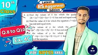 Ex 4C Q8 to Q10 | Class 10 Rs Aggarwal | Quadratic Equations | Chapter 4 | CBSE 2023 - 24 | MD Sir