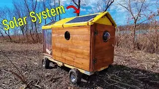 Adding Solar Panels On The Drivable Cabin Camper - Full Solar Build + Overnight Adventure