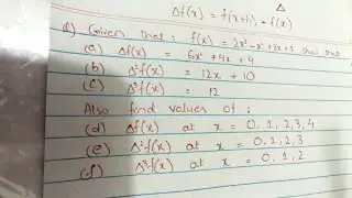 Forward Difference Operator!! Finite Differences!! solved example