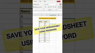 Protect your Excel spreadsheet using password 