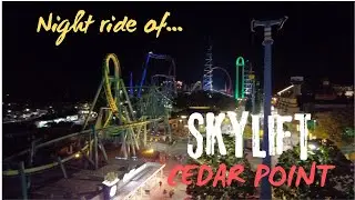 Riding the Cedar Point Skylift Ride at night.