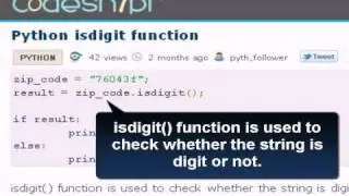 Python isdigit function